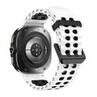 For Samsung Galaxy Watch8 / 8 Classic xDfind Black Buckle Ocean Two Color Dual-row Hole Silicone Watch Band(White Black) - 2