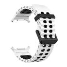 For Samsung Galaxy Watch8 / 8 Classic xDfind Black Buckle Ocean Two Color Dual-row Hole Silicone Watch Band(White Black) - 3