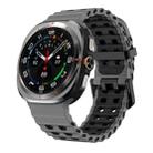For Samsung Galaxy Watch8 / 8 Classic xDfind Black Buckle Ocean Two Color Dual-row Hole Silicone Watch Band(Black) - 1
