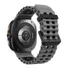For Samsung Galaxy Watch8 / 8 Classic xDfind Black Buckle Ocean Two Color Dual-row Hole Silicone Watch Band(Black) - 2