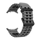 For Samsung Galaxy Watch8 / 8 Classic xDfind Black Buckle Ocean Two Color Dual-row Hole Silicone Watch Band(Black) - 3