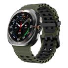 For Samsung Galaxy Watch8 / 8 Classic xDfind Black Buckle Ocean Two Color Dual-row Hole Silicone Watch Band(Army Green Black) - 1