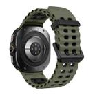 For Samsung Galaxy Watch8 / 8 Classic xDfind Black Buckle Ocean Two Color Dual-row Hole Silicone Watch Band(Army Green Black) - 2
