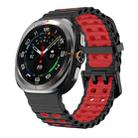 For Samsung Galaxy Watch8 / 8 Classic xDfind Black Buckle Ocean Two Color Dual-row Hole Silicone Watch Band(Black Red) - 1