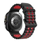 For Samsung Galaxy Watch8 / 8 Classic xDfind Black Buckle Ocean Two Color Dual-row Hole Silicone Watch Band(Black Red) - 2