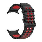 For Samsung Galaxy Watch8 / 8 Classic xDfind Black Buckle Ocean Two Color Dual-row Hole Silicone Watch Band(Black Red) - 3