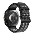 For Samsung Galaxy Watch8 / 8 Classic xDfind Black Buckle Ocean Two Color Dual-row Hole Silicone Watch Band(Black Grey) - 2