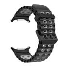For Samsung Galaxy Watch8 / 8 Classic xDfind Black Buckle Ocean Two Color Dual-row Hole Silicone Watch Band(Black Grey) - 3