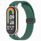 For Xiaomi Smart Band 10 / 9 / 8 / NFC xDfind Folding Buckle Silicone Watch Band(Pine Green) - 1