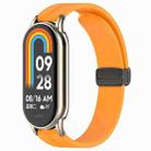 For Xiaomi Smart Band 10 / 9 / 8 / NFC xDfind Folding Buckle Silicone Watch Band(Yellow) - 1