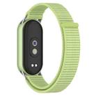 For Xiaomi Smart Band 10 / 9 / 8 / NFC xDfind Metal Connector Nylon Braided Loop Watch Band(Official Bud Green) - 1