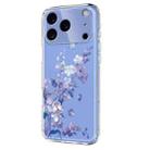 For iPhone 17 Pro Max Flower Pattern Painted TPU Phone Case(Violet) - 2