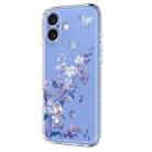 For iPhone 17 Flower Pattern Painted TPU Phone Case(Violet) - 2