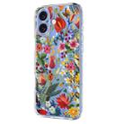 For iPhone 16 Plus Flower Pattern Painted TPU Phone Case(lily) - 2