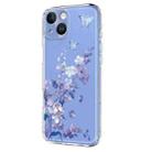 For iPhone 15 Plus Flower Pattern Painted TPU Phone Case(Violet) - 2