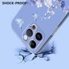 For iPhone 13 Pro Flower Pattern Painted TPU Phone Case(Violet) - 3