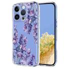 For iPhone 13 Pro Flower Pattern Painted TPU Phone Case(Wisteria) - 1