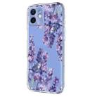 For iPhone 13 mini Flower Pattern Painted TPU Phone Case(Wisteria) - 2
