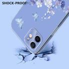 For iPhone 12 mini Flower Pattern Painted TPU Phone Case(Violet) - 3