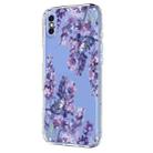 For iPhone X / XS Flower Pattern Painted TPU Phone Case(Wisteria) - 2