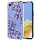 For iPhone XR Flower Pattern Painted TPU Phone Case(Wisteria) - 1