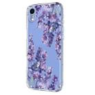For iPhone XR Flower Pattern Painted TPU Phone Case(Wisteria) - 2
