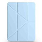 For iPad Air 11 2024 / 2025 Magnetic Detachable Dual-Clasp Acrylic Deformation Leather Tablet Case(Ice Blue) - 2