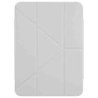 For iPad 2022 / 2025 Magnetic Detachable Dual-Clasp Acrylic Deformation Leather Tablet Case(Grey) - 2