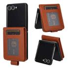 For Samsung Galaxy Z Flip7 5G 3-Card Slots Multifunctional Leather Phone Case(Brown) - 1