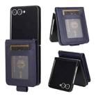 For Samsung Galaxy Z Flip7 5G 3-Card Slots Multifunctional Leather Phone Case(Blue) - 1