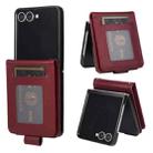 For Samsung Galaxy Z Flip7 5G 3-Card Slots Multifunctional Leather Phone Case(Wine Red) - 1