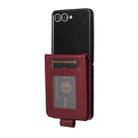 For Samsung Galaxy Z Flip7 5G 3-Card Slots Multifunctional Leather Phone Case(Wine Red) - 2