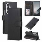 For Samsung Galaxy Z Fold7 5G 3-Card Slots Multifunctional Leather Phone Case(Black) - 1