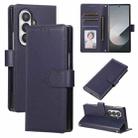 For Samsung Galaxy Z Fold7 5G 3-Card Slots Multifunctional Leather Phone Case(Blue) - 1