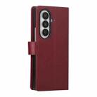 For Samsung Galaxy Z Fold7 5G 3-Card Slots Multifunctional Leather Phone Case(Wine Red) - 3