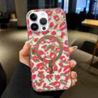 For iPhone 13 Pro Leopard MagSafe Dual-side Laminating IMD Phone Case(Pink) - 1