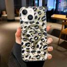 For iPhone 15 Plus Leopard MagSafe Dual-side Laminating IMD Phone Case(Black Brown) - 1