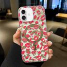 For iPhone 16 Leopard MagSafe Dual-side Laminating IMD Phone Case(Pink) - 1