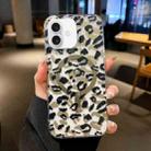 For iPhone 16 Leopard MagSafe Dual-side Laminating IMD Phone Case(Black Brown) - 1