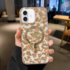 For iPhone 16 Plus Leopard MagSafe Dual-side Laminating IMD Phone Case(Yellow Coffee) - 1