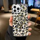 For iPhone 16 Pro Max Leopard MagSafe Dual-side Laminating IMD Phone Case(Black Brown) - 1