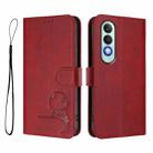 For OnePlus Nord CE4 Litter Panda Embossing RFID Leather Phone Case with Lanyard(Wine Red) - 2