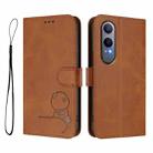 For OnePlus Nord CE4 Lite Litter Panda Embossing RFID Leather Phone Case with Lanyard(Brown) - 2