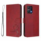 For OnePlus Nord CE 2 Lite 5G / Nord 2 Lite Litter Panda Embossing RFID Leather Phone Case with Lanyard(Wine Red) - 2
