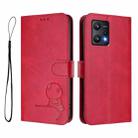 For OnePlus Nord CE 2 Lite 5G / Nord 2 Lite Litter Panda Embossing RFID Leather Phone Case with Lanyard(Rose Red) - 2