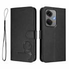 For OnePlus Nord CE3 5G India Litter Panda Embossing RFID Leather Phone Case with Lanyard(Black) - 2