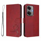 For OnePlus Nord CE3 5G India Litter Panda Embossing RFID Leather Phone Case with Lanyard(Wine Red) - 2