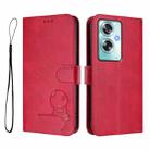 For OnePlus Nord N30 SE Litter Panda Embossing RFID Leather Phone Case with Lanyard(Rose Red) - 2