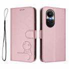 For OPPO Reno10 / Reno10 Pro Global  Litter Panda Embossing RFID Leather Phone Case with Lanyard(Pink) - 2