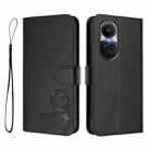 For OPPO Reno10 / Reno10 Pro Global  Litter Panda Embossing RFID Leather Phone Case with Lanyard(Black) - 2